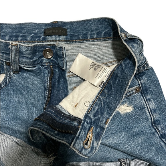 Uniqlo high rise dark washed tattered denim - Picture 4 of 4
